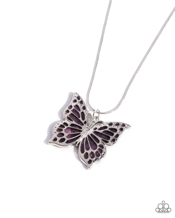 Paparazzi Jewelry Magical Metamorphosis - Purple Butterfly Necklace - Pure Elegance by Kym