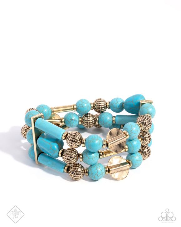Paparazzi Jewelry Coachella Confidence - Blue Bracelet - Pure Elegance by Kym