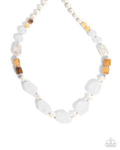 Paparazzi Jewelry Crackling Chic - White Necklace - Pure Elegance by Kym