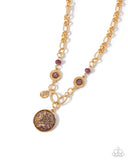 Paparazzi Jewelry FLECKS Big Thing - Purple/Gold Necklace - Pure Elegance by Kym
