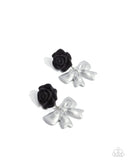 Paparazzi Jewelry Rosette Rarity - Black Earrings - Pure Elegance by Kym