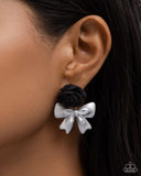 Paparazzi Jewelry Rosette Rarity - Black Earrings - Pure Elegance by Kym