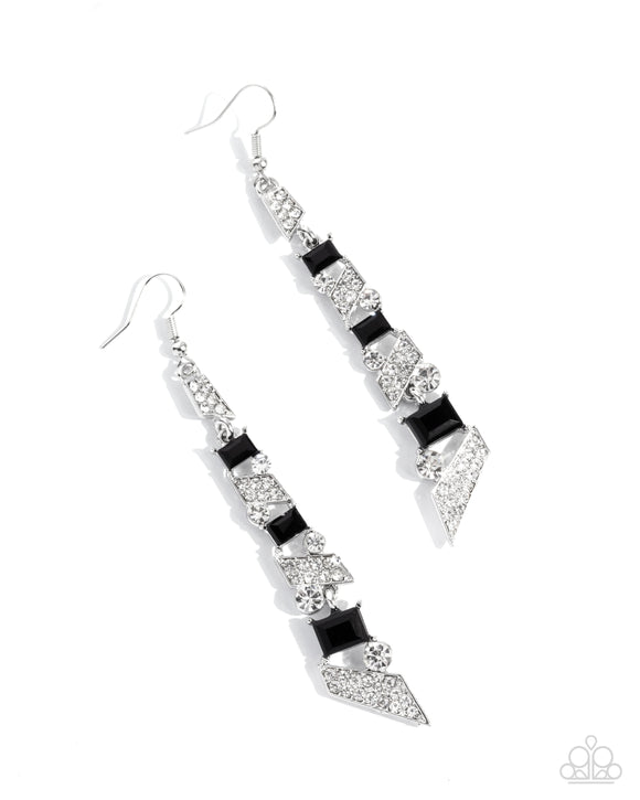 Paparazzi Jewelry Cascading Cred - Black Earrings - Pure Elegance by Kym