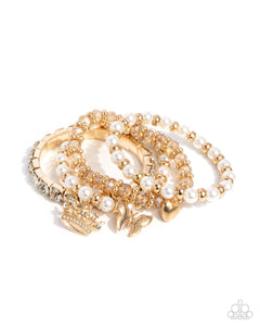 Paparazzi Jewelry Feminine Charm - Gold Bracelet - Pure Elegance by Kym