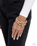Paparazzi Jewelry Feminine Charm - Gold Bracelet - Pure Elegance by Kym