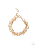 Paparazzi Jewelry Men's Complete Look - Gold Necklace & Bracelet Set - Pure Elegance by Kym