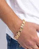 Paparazzi Jewelry Men's Complete Look - Gold Necklace & Bracelet Set - Pure Elegance by Kym