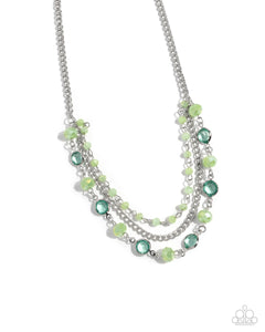 Paparazzi Jewelry Charismatic Cascade - Green Necklace - Pure Elegance by Kym