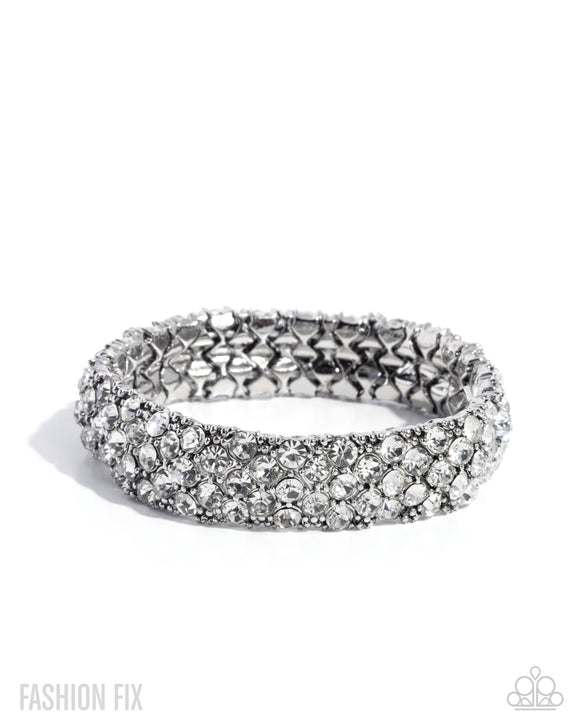 Paparazzi Jewelry Prismatic Perspective - White Bracelet - Pure Elegance by Kym