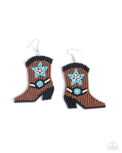 Paparazzi Jewelry Beaded Boot - Brown Earrings - Pure Elegance by Kym
