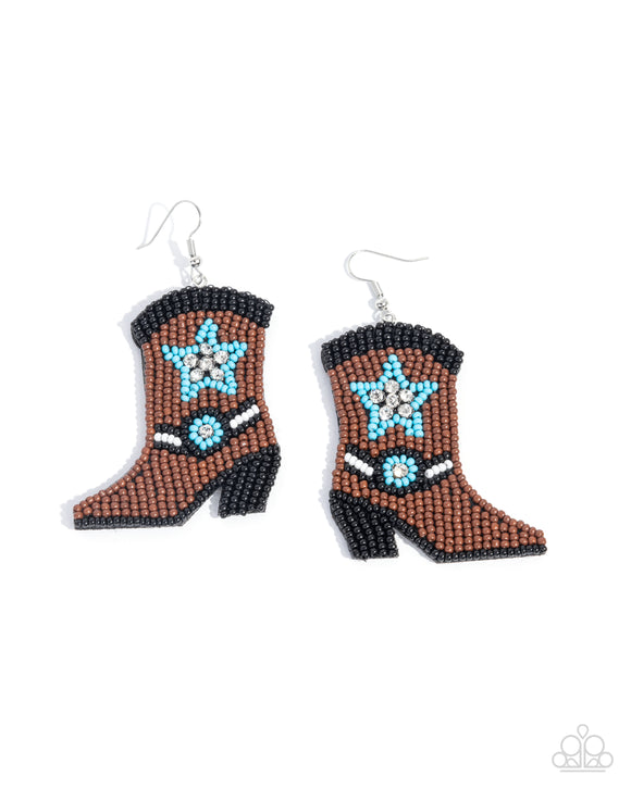 Paparazzi Jewelry Beaded Boot - Brown Earrings - Pure Elegance by Kym