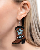 Paparazzi Jewelry Beaded Boot - Brown Earrings - Pure Elegance by Kym