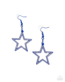 Paparazzi Jewelry Steady Stars - Blue Star Earrings - Pure Elegance by Kym