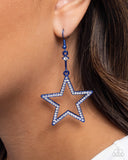 Paparazzi Jewelry Steady Stars - Blue Star Earrings - Pure Elegance by Kym