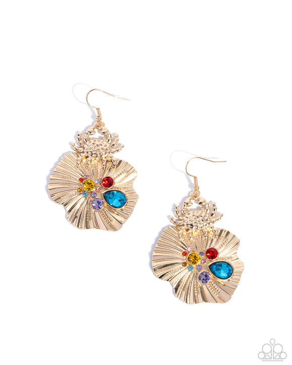 Paparazzi Jewelry Capricious Crab - Gold Earrings - Pure Elegance by Kym
