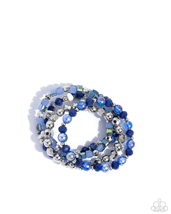 Paparazzi Jewelry Supervisory Stack - Blue Bracelet - Pure Elegance by Kym