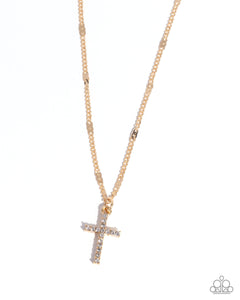 Paparazzi Jewelry Endless Faith - Gold Cross Necklace - Pure Elegance by Kym