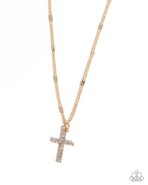 Paparazzi Jewelry Endless Faith - Gold Cross Necklace - Pure Elegance by Kym