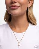 Paparazzi Jewelry Endless Faith - Gold Cross Necklace - Pure Elegance by Kym