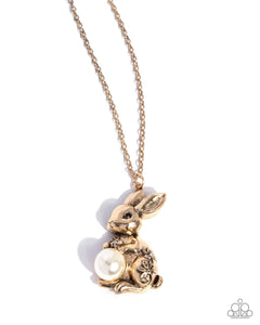 Paparazzi Jewelry Easter Bunny - Gold Necklace - Pure Elegance by Kym