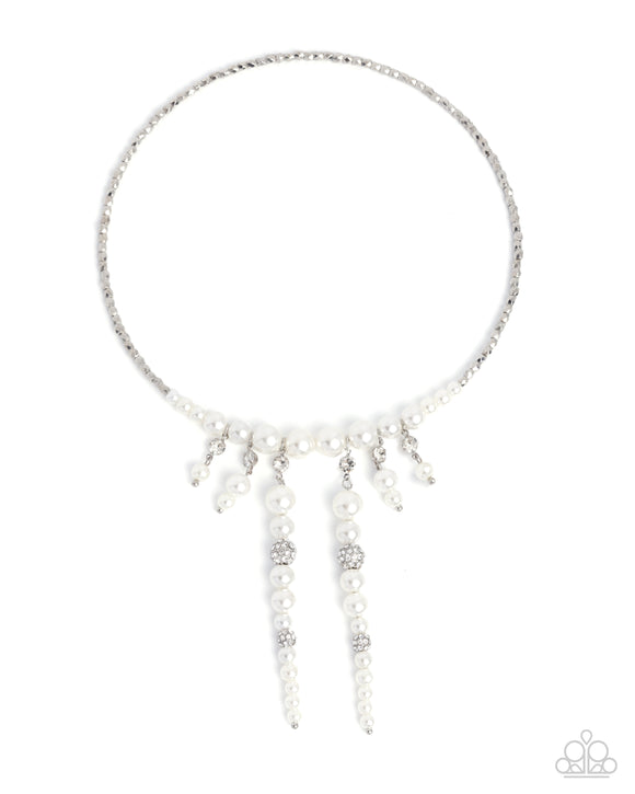 Paparazzi Jewelry Darling Decade - White Necklace - Pure Elegance by Kym