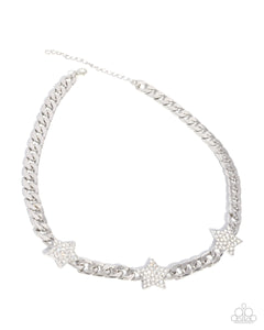 Paparazzi Jewelry Uncle Sam Stars - White Necklace - Pure Elegance by Kym