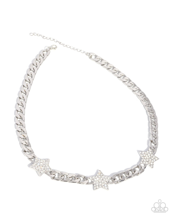 Paparazzi Jewelry Uncle Sam Stars - White Necklace - Pure Elegance by Kym