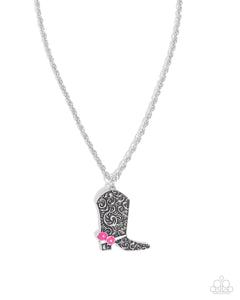Paparazzi Jewelry Blazing Boot - Pink Necklace - Pure Elegance by Kym