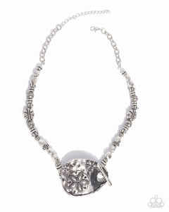 Paparazzi Jewelry Sand Dollar Statement - Silver Necklace - Pure Elegance by Kym