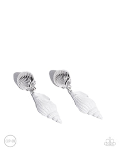 Paparazzi Jewelry Coastal Collage - White Clip-On Earrings - Pure Elegance by Kym