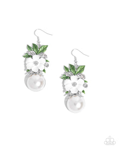 Paparazzi Jewelry Bouquet Beholder - White Earring - Pure Elegance by Kym