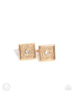 Paparazzi Jewelry Dear Dazzle - Gold Cuff Links - Pure Elegance by Kym