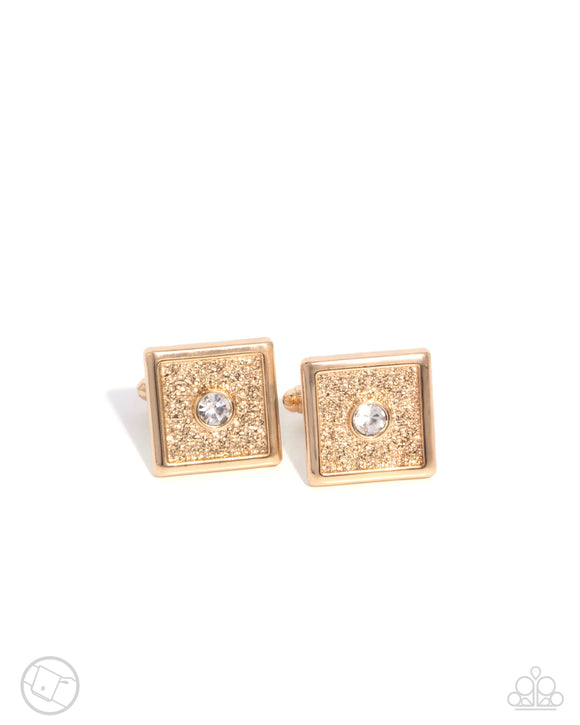 Paparazzi Jewelry Dear Dazzle - Gold Cuff Links - Pure Elegance by Kym