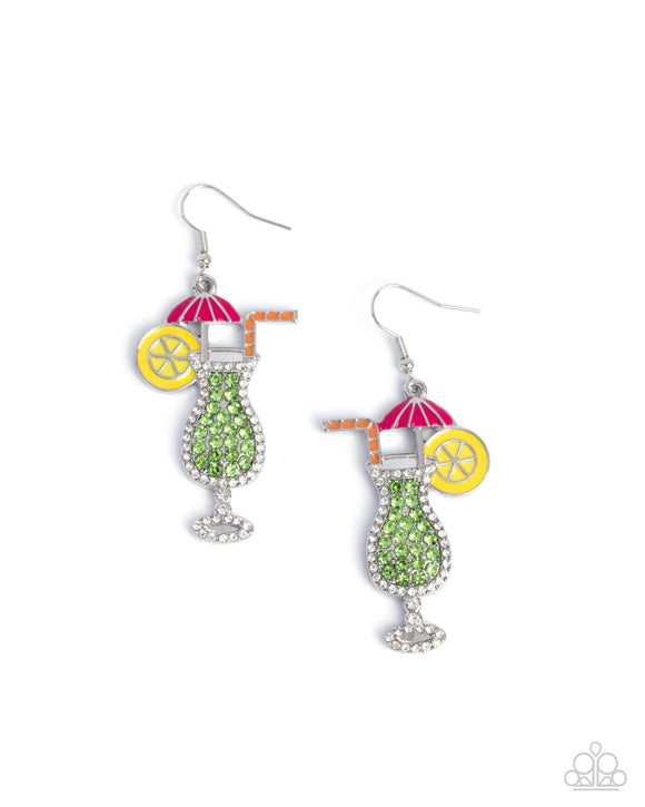 Paparazzi Jewelry Delightful Daiquiri - Green Earrings - Pure Elegance by Kym