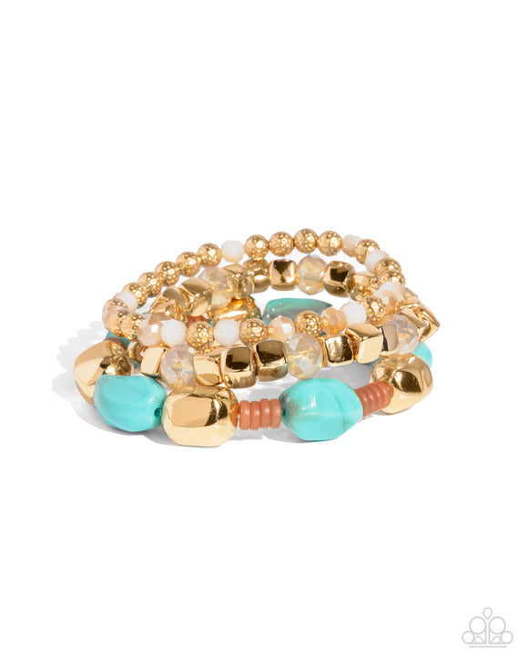 Paparazzi Jewelry Malibu Minimalist - Blue Bracelet - Pure Elegance by Kym
