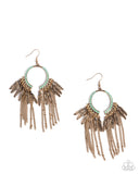 Paparazzi Jewelry Free-Spirited Fringe - Green Earrings - Pure Elegance by Kym