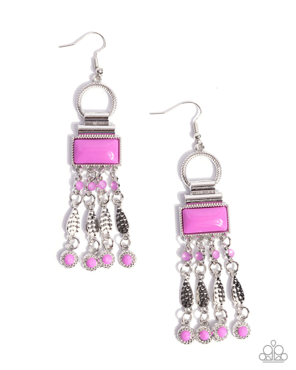 Paparazzi Jewelry Complimentary Cascade - Purple Earrings