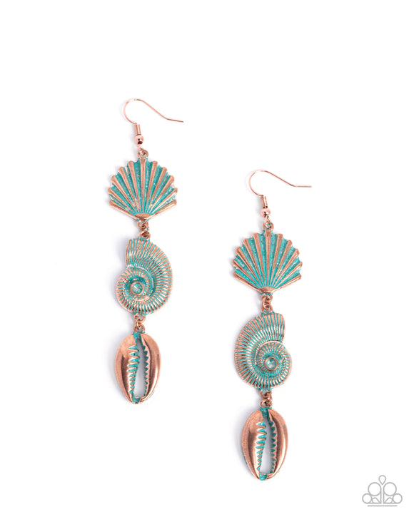 Paparazzi Jewelry Coastal Charisma - Copper Earrings - Pure Elegance by Kym