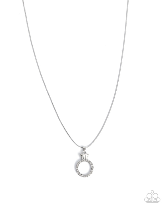 Paparazzi Jewelry Promise Ring - White Necklace - Pure Elegance by Kym