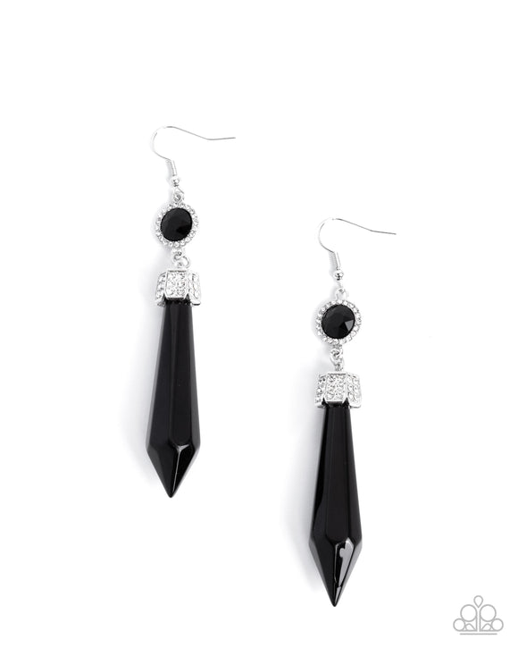 Paparazzi Jewelry Palatial Pizzazz - Black Earrings - Pure Elegance by Kym