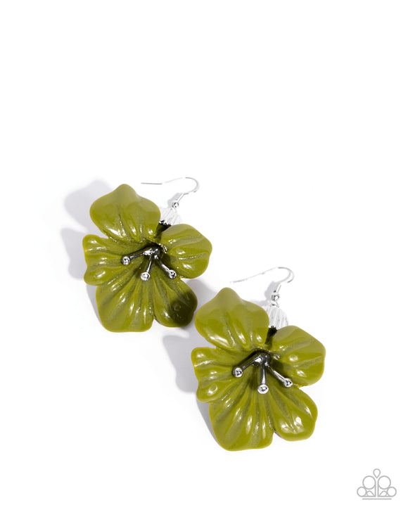 Paparazzi Jewelry Blossoming Boardroom - Green Earrings - Pure Elegance by Kym