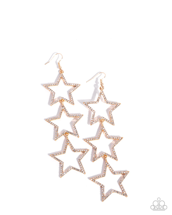 Paparazzi Jewelry Star-Crossed Success - Gold Earrings - Pure Elegance by Kym