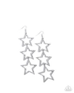 Paparazzi Jewelry Star-Crossed Success - White Earrings - Pure Elegance by Kym