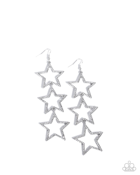 Paparazzi Jewelry Star-Crossed Success - White Earrings - Pure Elegance by Kym