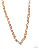 Paparazzi Jewelry Confident Chevron - Gold Necklace - Pure Elegance by Kym