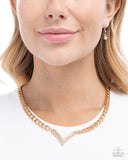 Paparazzi Jewelry Confident Chevron - Gold Necklace - Pure Elegance by Kym