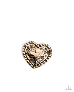 Paparazzi Jewelry A Breath of Fresh Romance - Gold Brooch - Pure Elegance by Kym