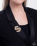 Paparazzi Jewelry Raking in the Bling - Gold Brooch - Pure Elegance by Kym