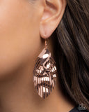 Paparazzi Jewelry Acutely Abstract - Copper Earrings - Pure Elegance by Kym