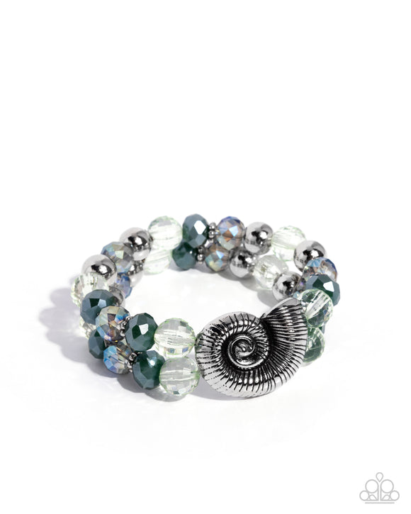 Paparazzi Jewelry Snail Shimmer - Green Bracelet - Pure Elegance by Kym